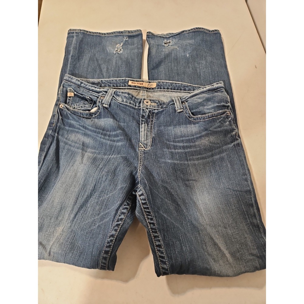 Big Star Maddie Boot cut Jeans Womens 31 XXL37"Inseam Flap Pocket Mid‎ Rise(1771